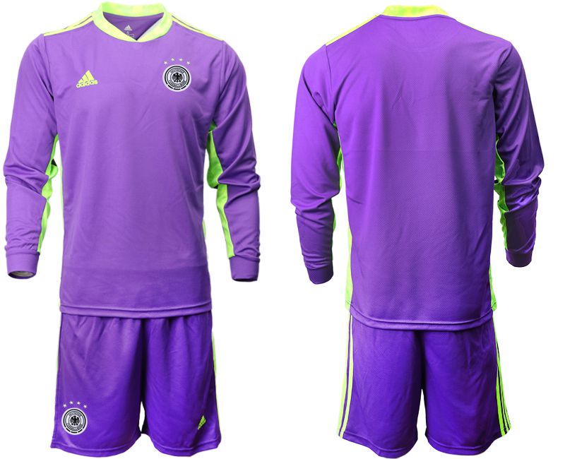Men 2021 World Cup National Germany purple long sleeved Goalkeeper Soccer Jerseys->germany jersey->Soccer Country Jersey